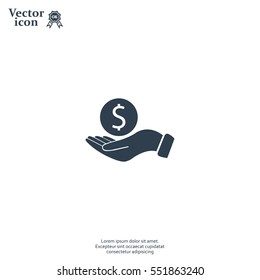 Dollar with hand icon