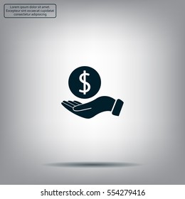 Dollar with hand icon