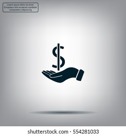 Dollar with hand icon