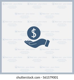 Dollar with hand icon