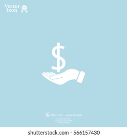 Dollar with hand icon