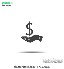 Dollar with hand icon