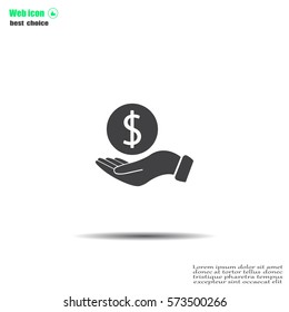 Dollar with hand icon
