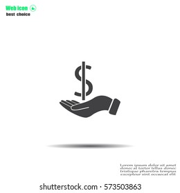 Dollar with hand icon