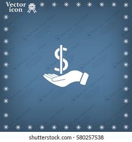 Dollar with hand icon