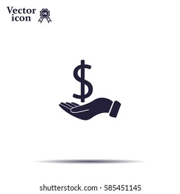 Dollar with hand icon