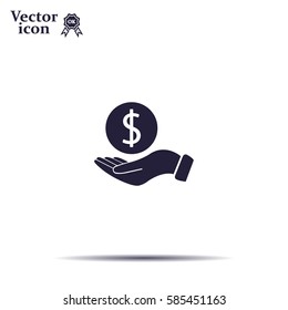 Dollar with hand icon