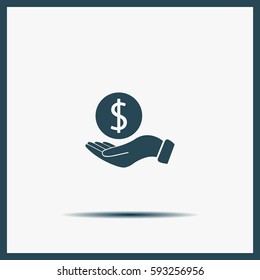 Dollar with hand icon