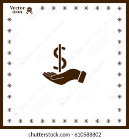 Dollar with hand icon