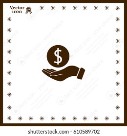 Dollar with hand icon