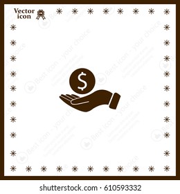 Dollar with hand icon