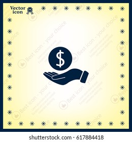 Dollar with hand icon
