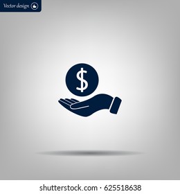 Dollar with hand icon