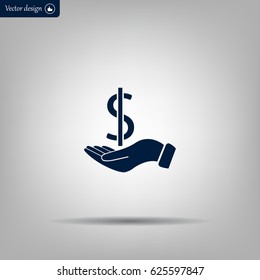 Dollar with hand icon