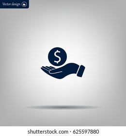 Dollar with hand icon