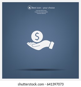 Dollar with hand icon