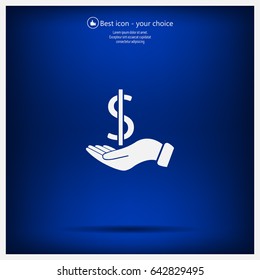 Dollar with hand icon