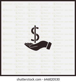 Dollar with hand icon