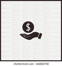 Dollar with hand icon