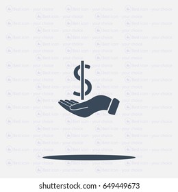 Dollar with hand icon
