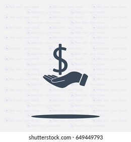 Dollar with hand icon
