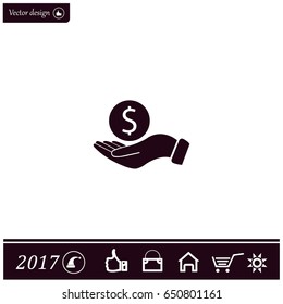 Dollar with hand icon