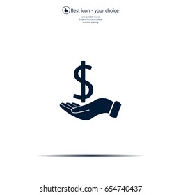 Dollar with hand icon