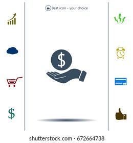 Dollar with hand icon