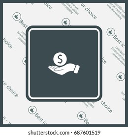 Dollar with hand icon