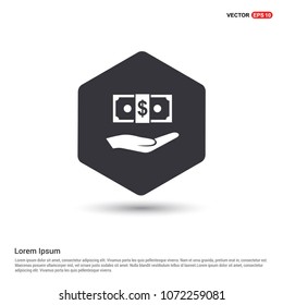 Dollar in hand Icon Hexa White Background icon template