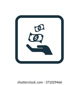 dollar hand icon, on white background
