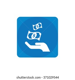 dollar hand icon, on white background