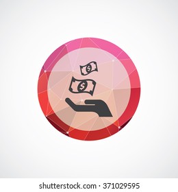 dollar hand icon, on white background