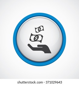dollar hand icon, on white background