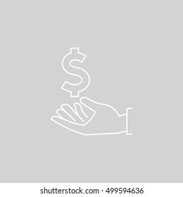  Dollar in hand icon Vector.