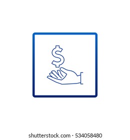  Dollar in hand icon Vector.