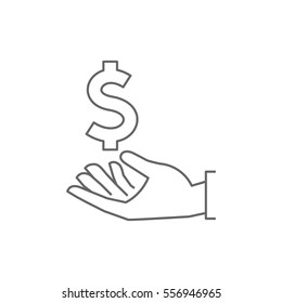 Dollar in hand icon Vector.
