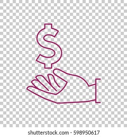  Dollar in hand icon Vector.