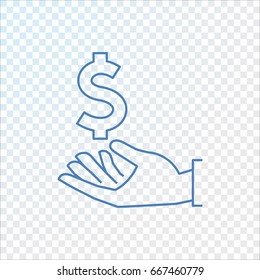  Dollar in hand icon Vector.