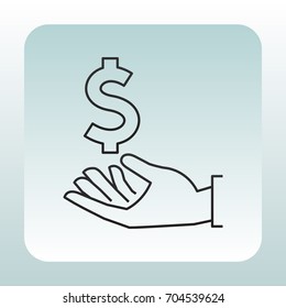  Dollar in hand icon Vector.