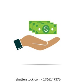 Dollar and hand icon. Vector concept illustration for design. eps 10