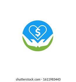 dollar hand logo design simple modern template