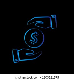 Dollar Hand Vector Icon