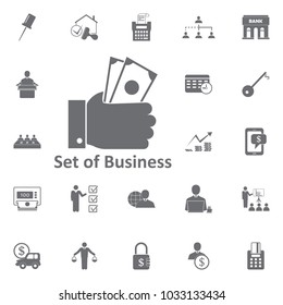 dollar in hands icon. Simple element illustration. Business icons universal for web and mobile on white background