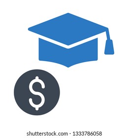 dollar hat glyph double color icon