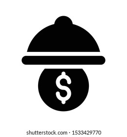 dollar helmet glyph flat vector icon