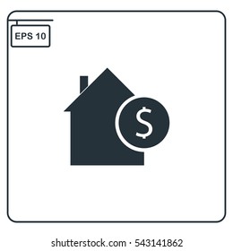 Dollar home Icon, Vector