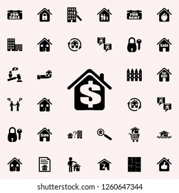 dollar in the house icon. Real estate icons universal set for web and mobile