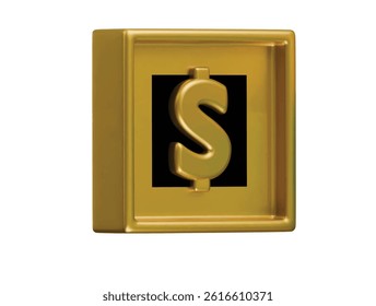 dollar icon 3d illustration render