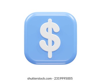 Dollar icon 3d render illustration